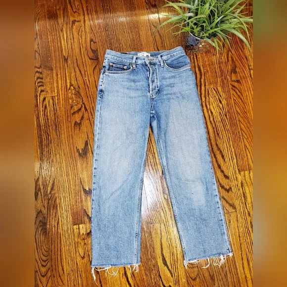 RE/DONE High Rise Stove Pipe Jeans
