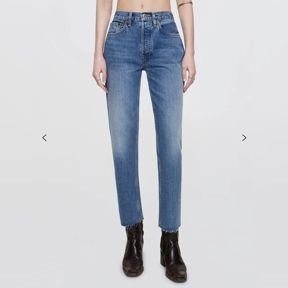 RE/DONE High Rise Stove Pipe Jeans