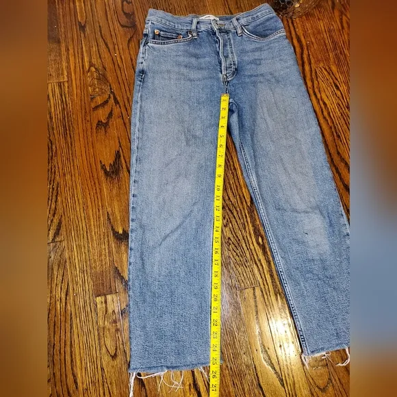 RE/DONE High Rise Stove Pipe Jeans