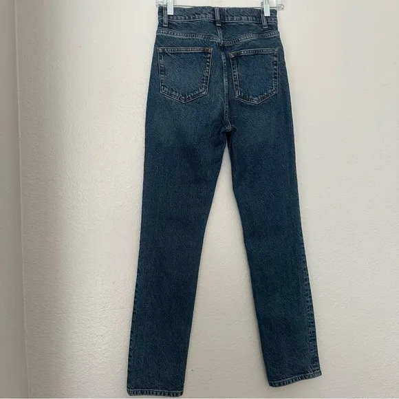 Reformation Liza Anguilla Wash Ultra High Rise Straight Leg Jeans Denim‎ Size 24