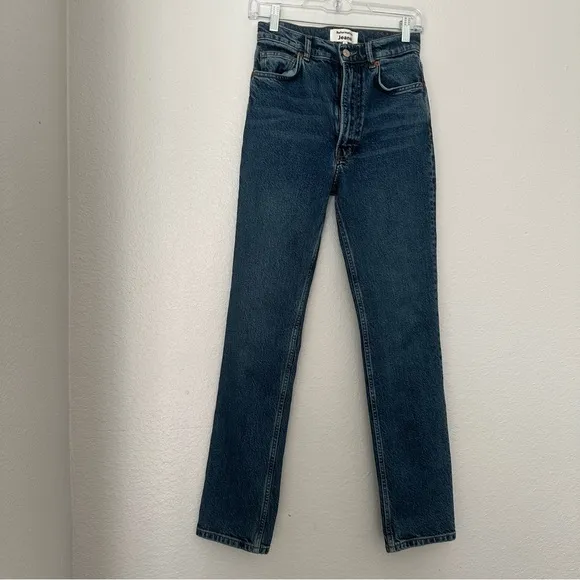 Reformation Liza Anguilla Wash Ultra High Rise Straight Leg Jeans Denim‎ Size 24