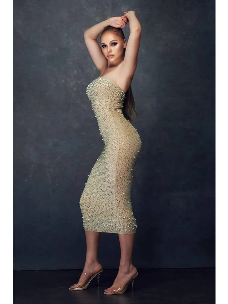Rhinestone Fitted Dress