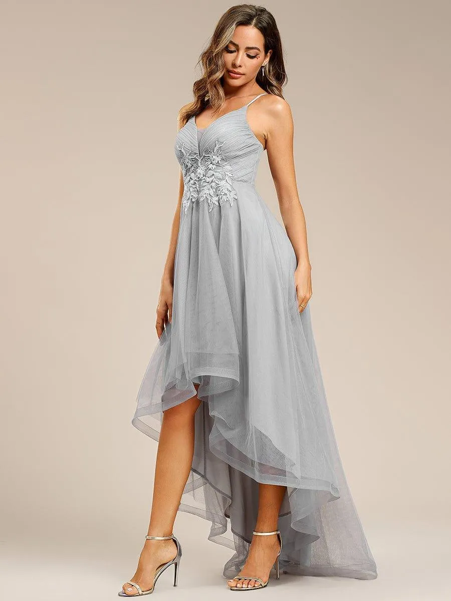 Robe de bal chic et élégante sans manches Ourlet haute basse