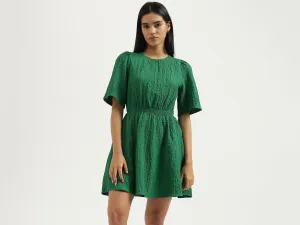 Round Neck Solid Dresses