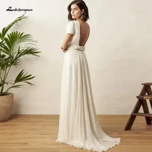 Roycebridal Chic Bridal 2 Piece White Wedding Dress Beach Summer