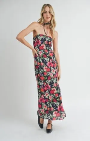 Sadie & Sage A Night in Tube Midi Side Slit Dress