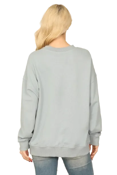Sage Sweatshirt "Good Vibes" Print Top - Pack of 6