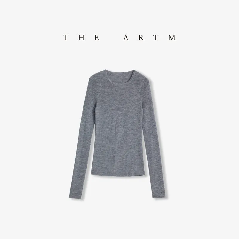 Seamless Wool Crew Neck Sweater