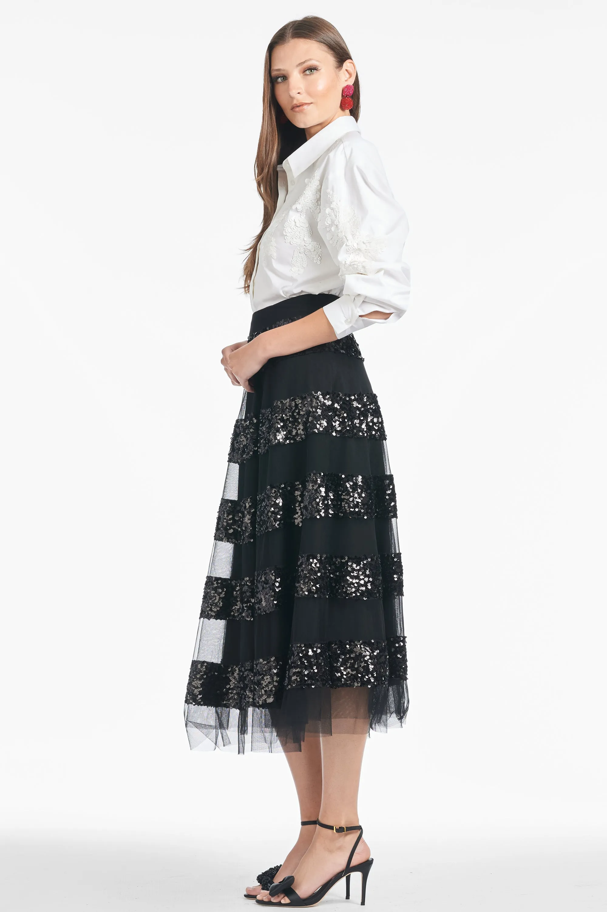 Sequin Viti Skirt - Black - Final Sale