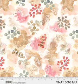 Serene Nature by P & B Textiles PAINTED LEAF TOSS/MULTI