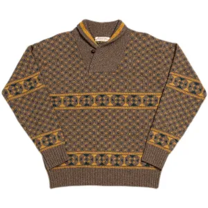 Shawl Collar Patterned Sweater