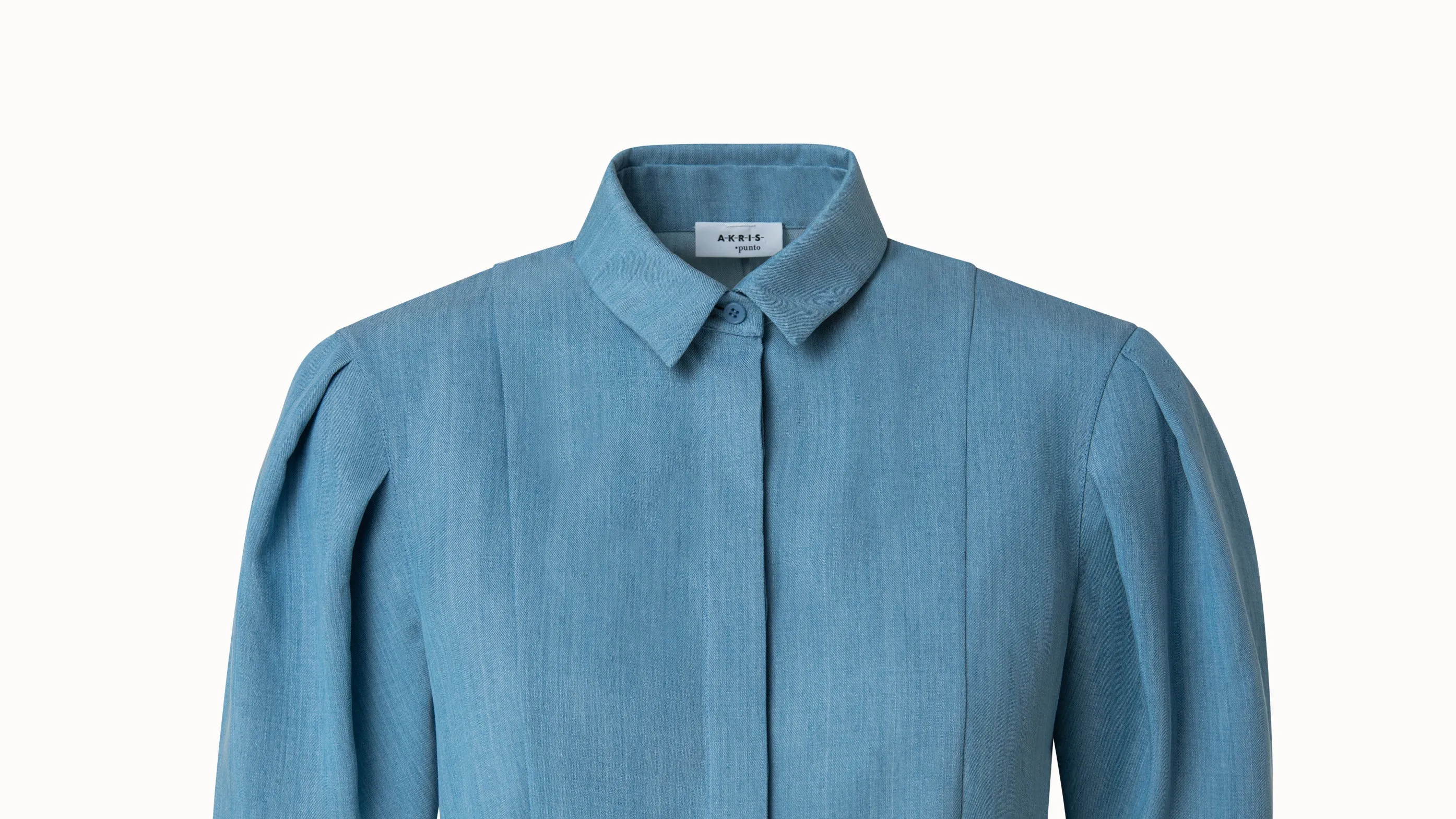 Short Sleeve Washed Viscose Denim Blouse