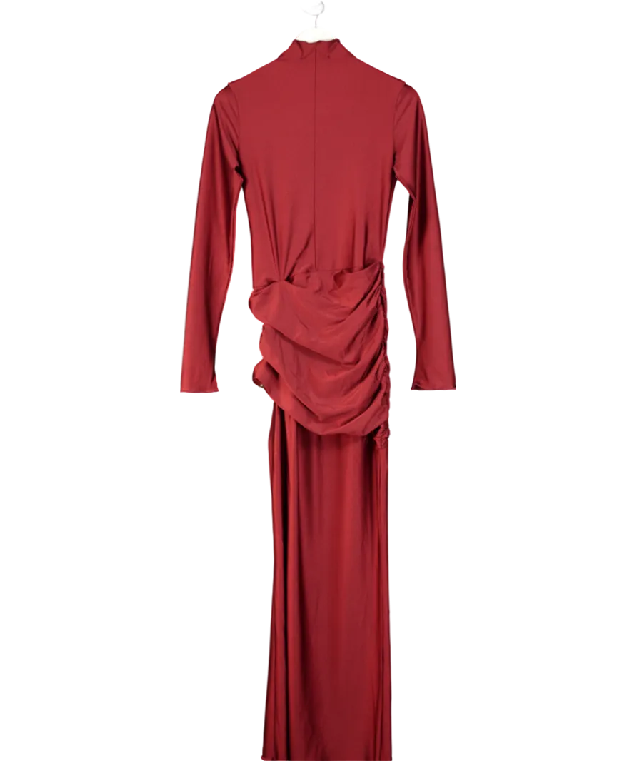Silvia Astore Red Nora Dress In Plum Lycra UK S