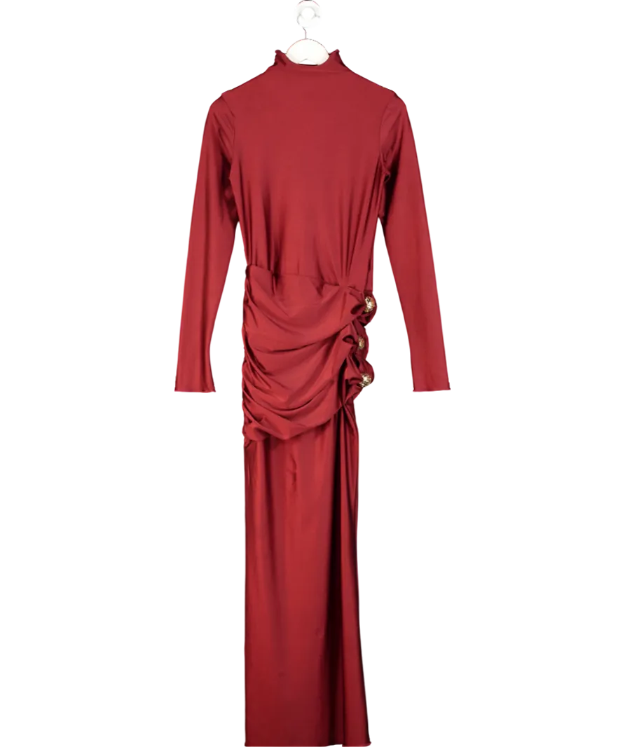Silvia Astore Red Nora Dress In Plum Lycra UK S
