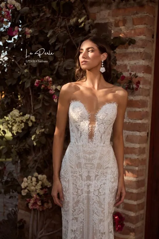 Size 14 La Perle LP2431 Charisma Ivory/Light Nude Gown