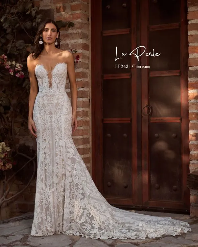 Size 14 La Perle LP2431 Charisma Ivory/Light Nude Gown