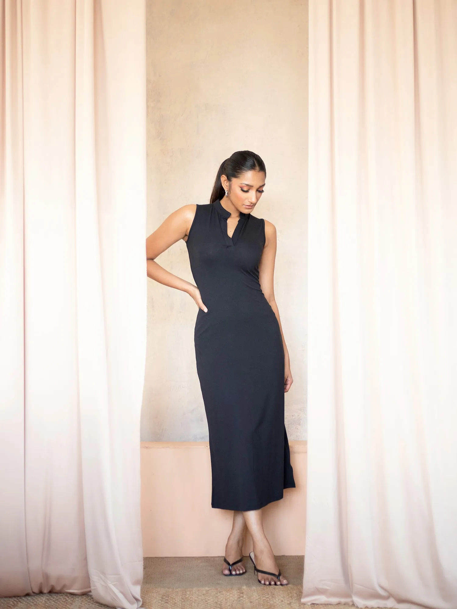 Sleeveless Fitted Maxi Dress