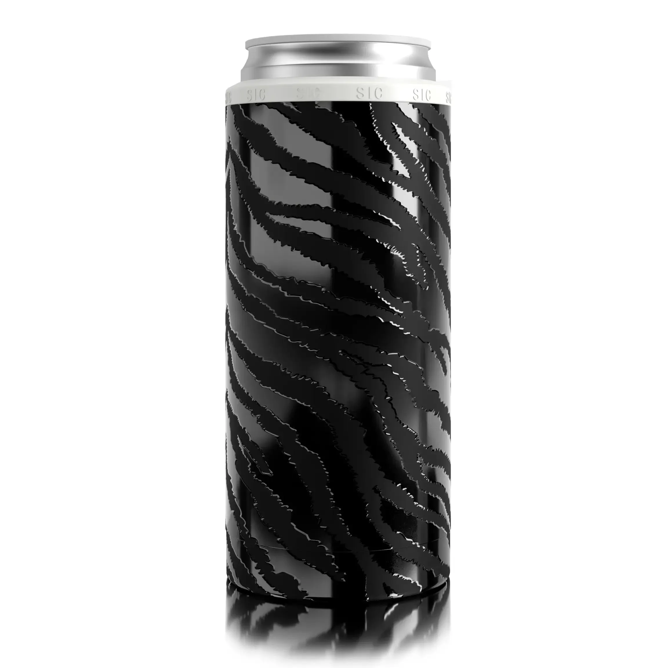 SLIM CAN KOOZIE 12oz {ZEBRA ECLIPSE}