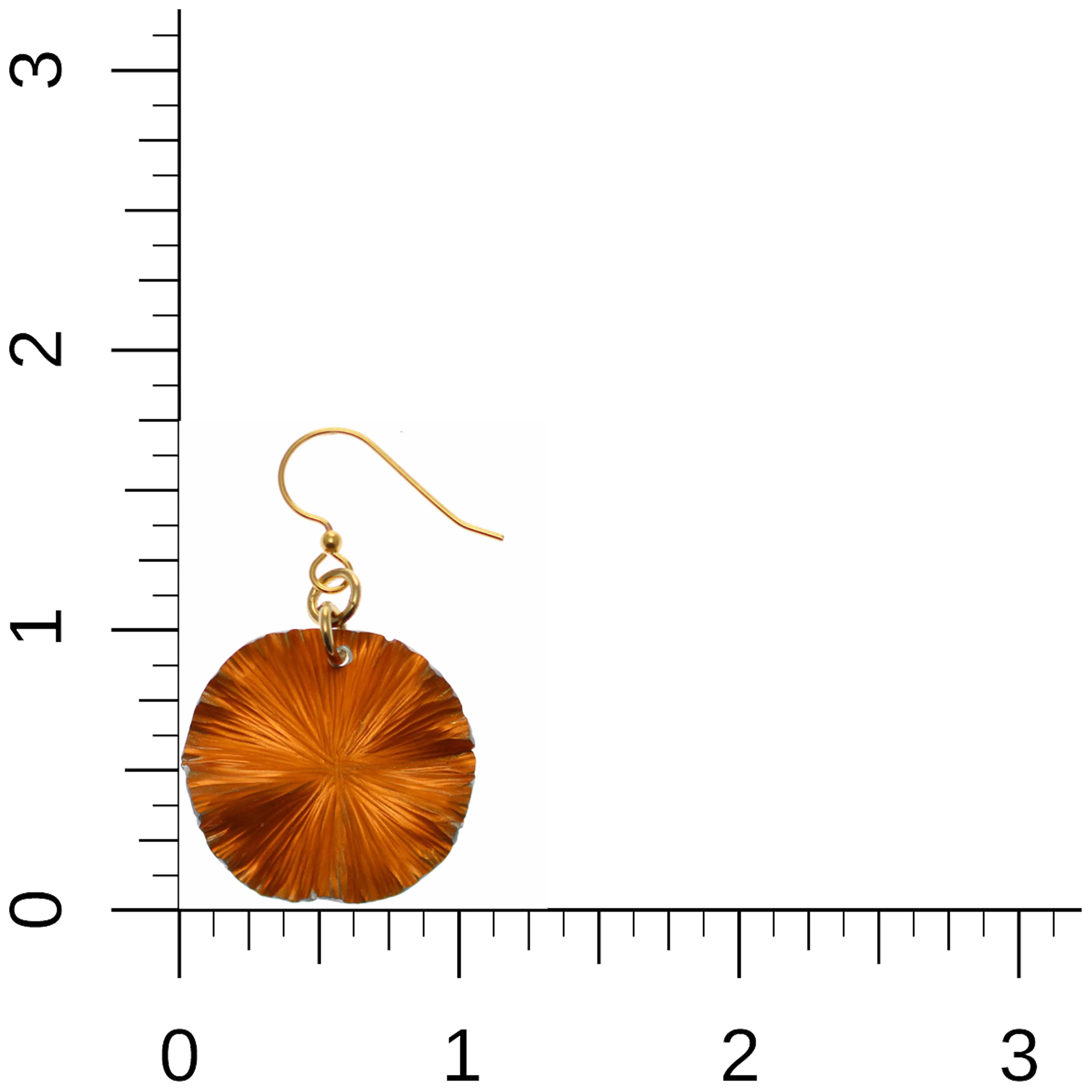 Small Orange Anodized Aluminum Lily Pad Earrings