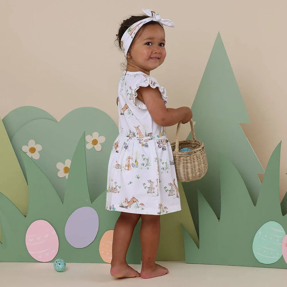 Snuggle Hunny | Easter Bunnies Short Sleeve Organic Dress