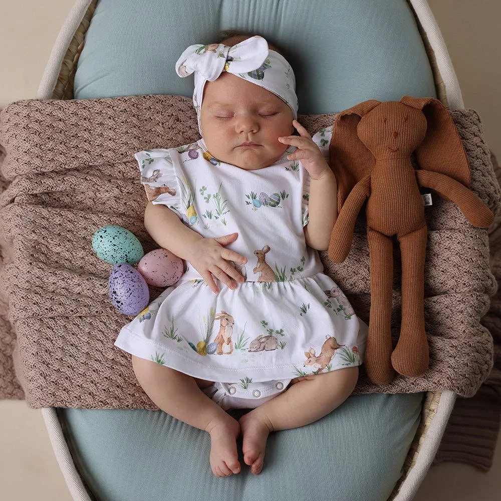 Snuggle Hunny | Easter Bunnies Short Sleeve Organic Dress