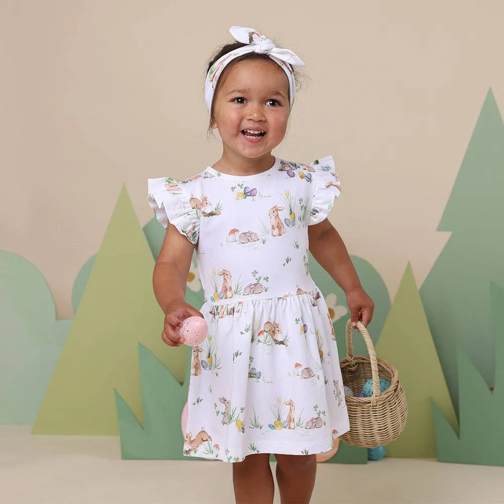 Snuggle Hunny | Easter Bunnies Short Sleeve Organic Dress