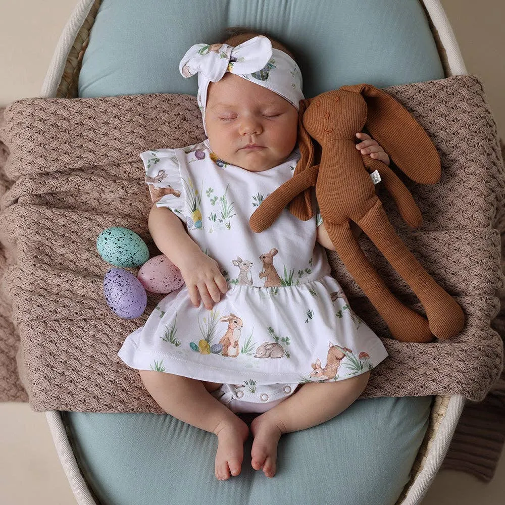 Snuggle Hunny | Easter Bunnies Short Sleeve Organic Dress