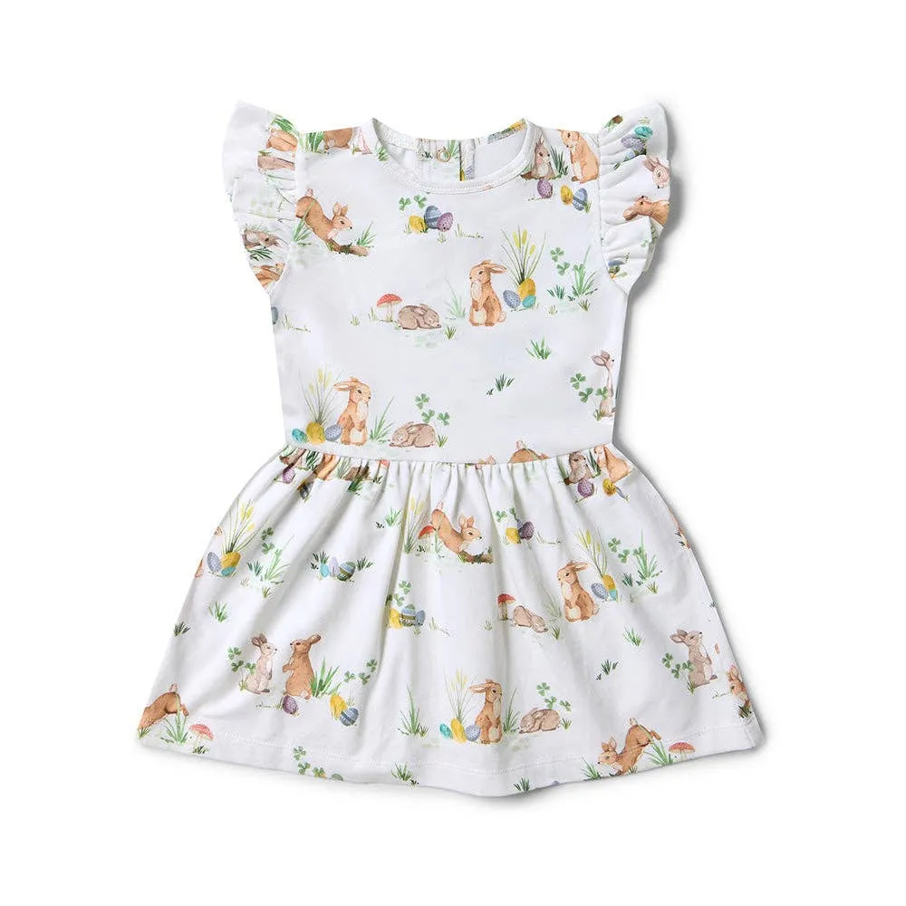 Snuggle Hunny | Easter Bunnies Short Sleeve Organic Dress