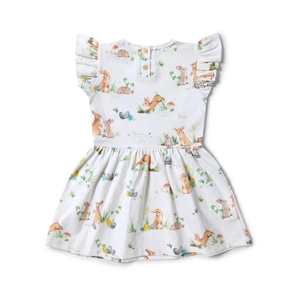 Snuggle Hunny | Easter Bunnies Short Sleeve Organic Dress