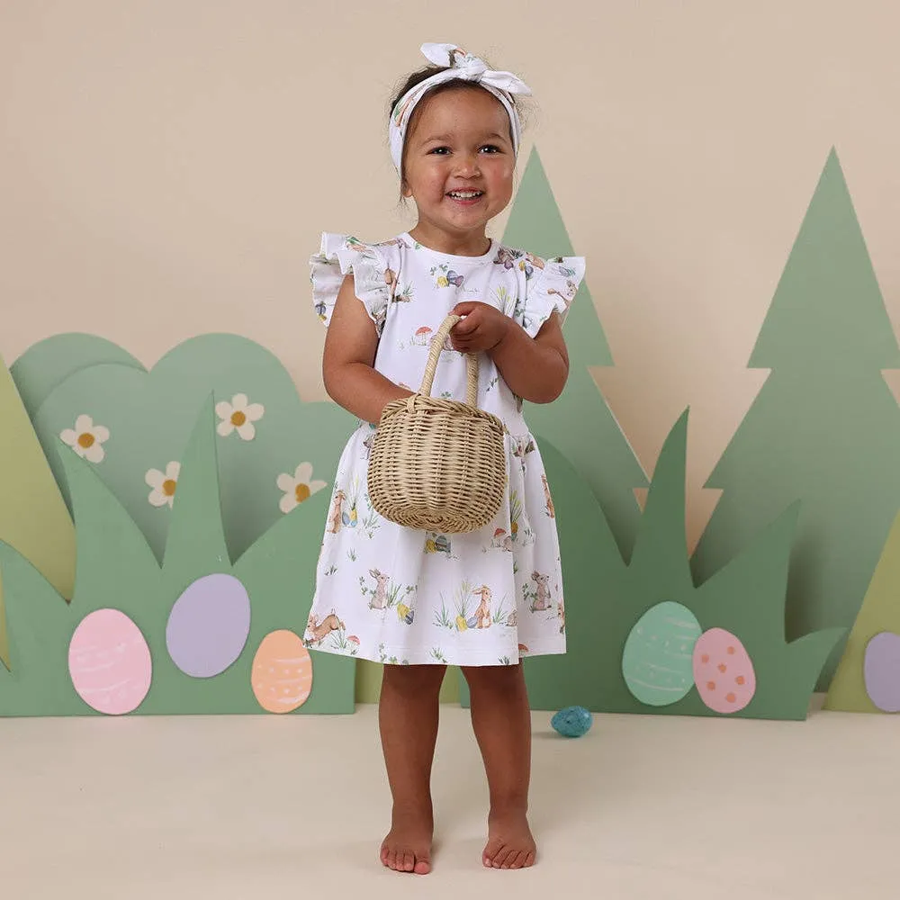 Snuggle Hunny | Easter Bunnies Short Sleeve Organic Dress