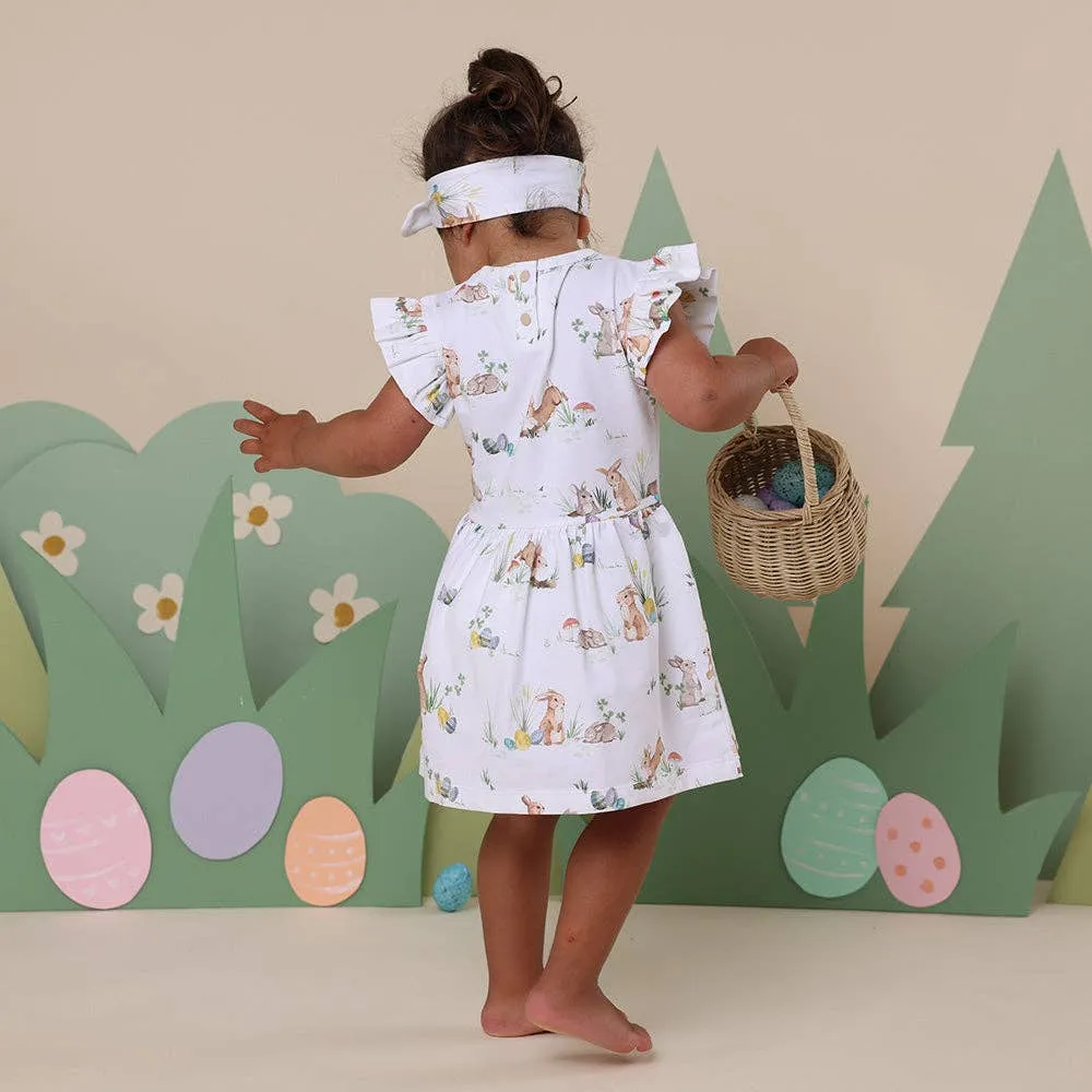 Snuggle Hunny | Easter Bunnies Short Sleeve Organic Dress