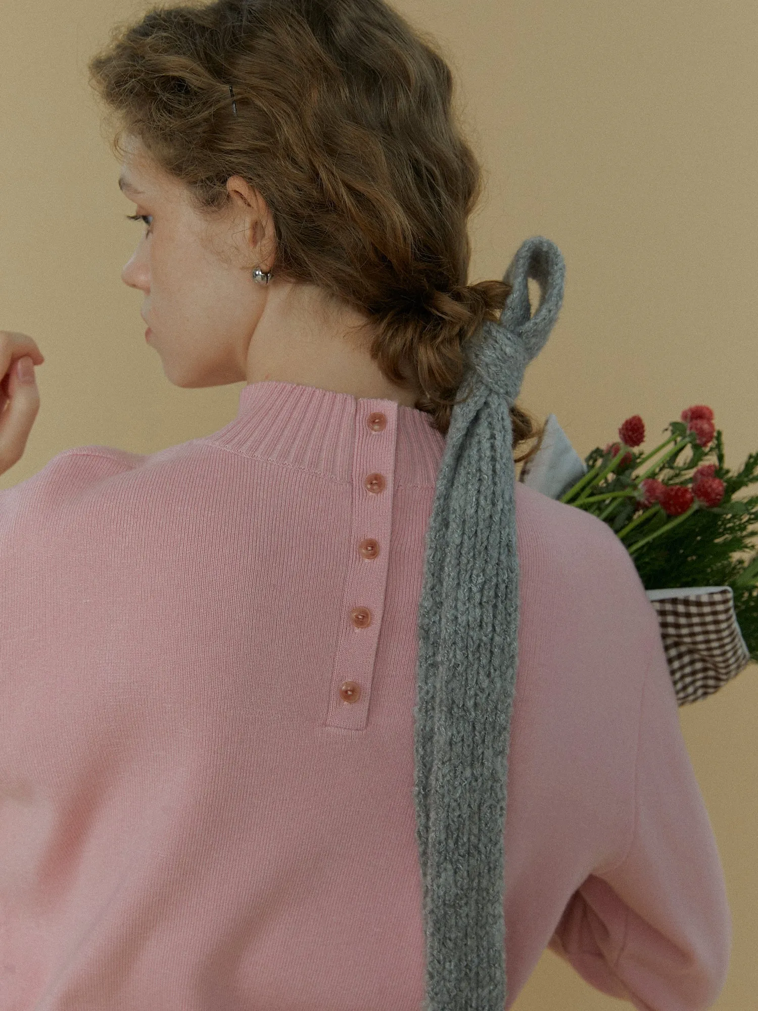 Solid Half Turtleneck Sweater
