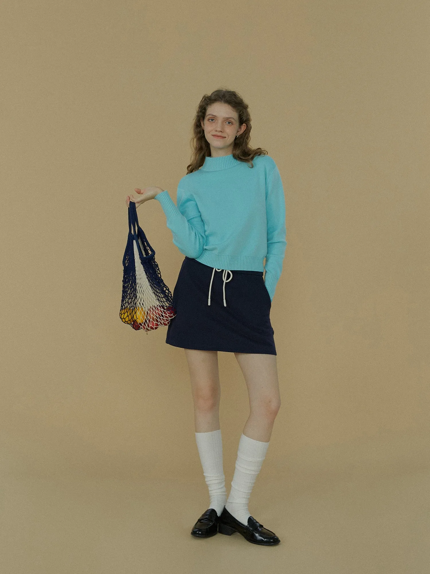Solid Half Turtleneck Sweater