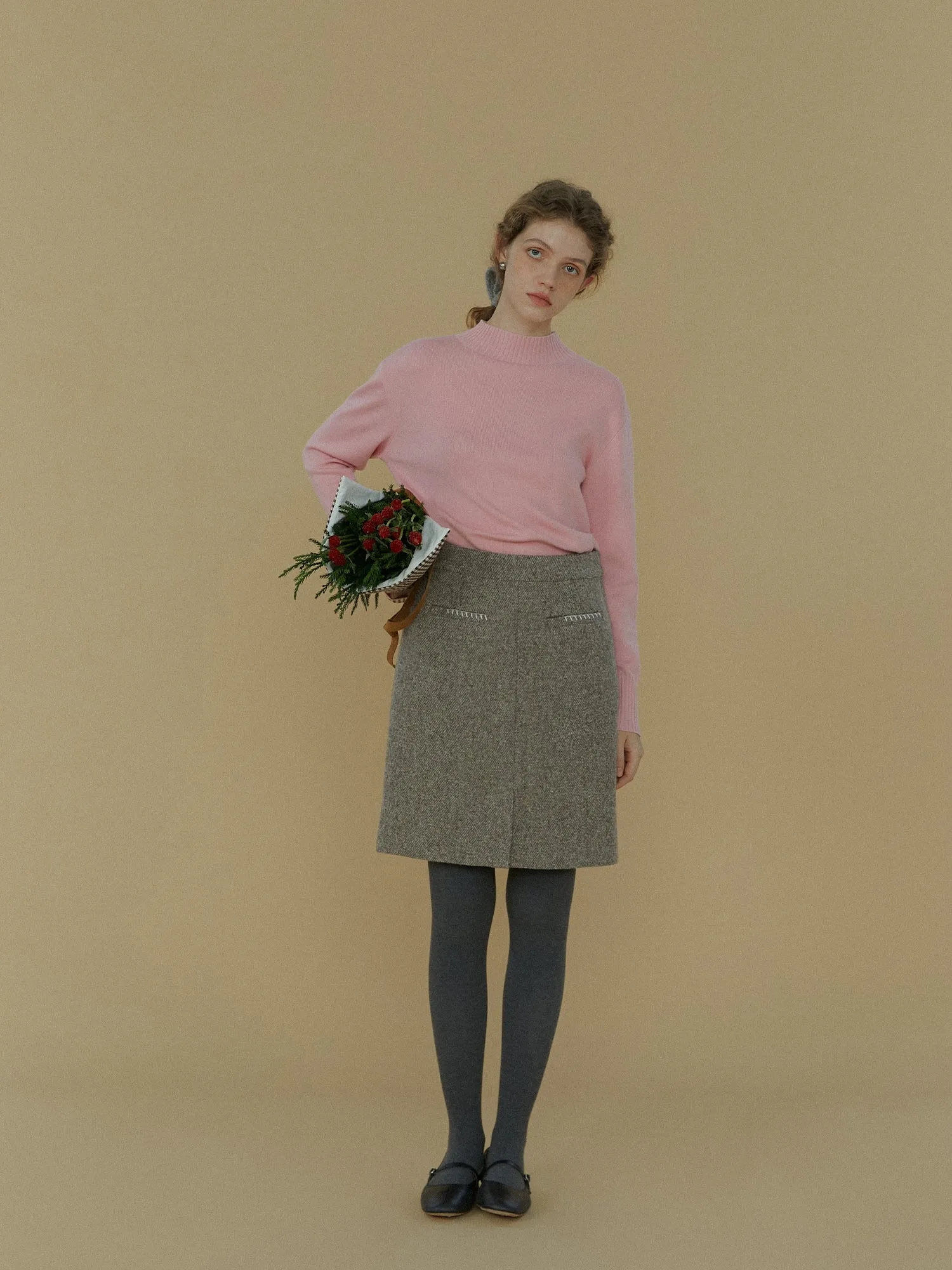 Solid Half Turtleneck Sweater