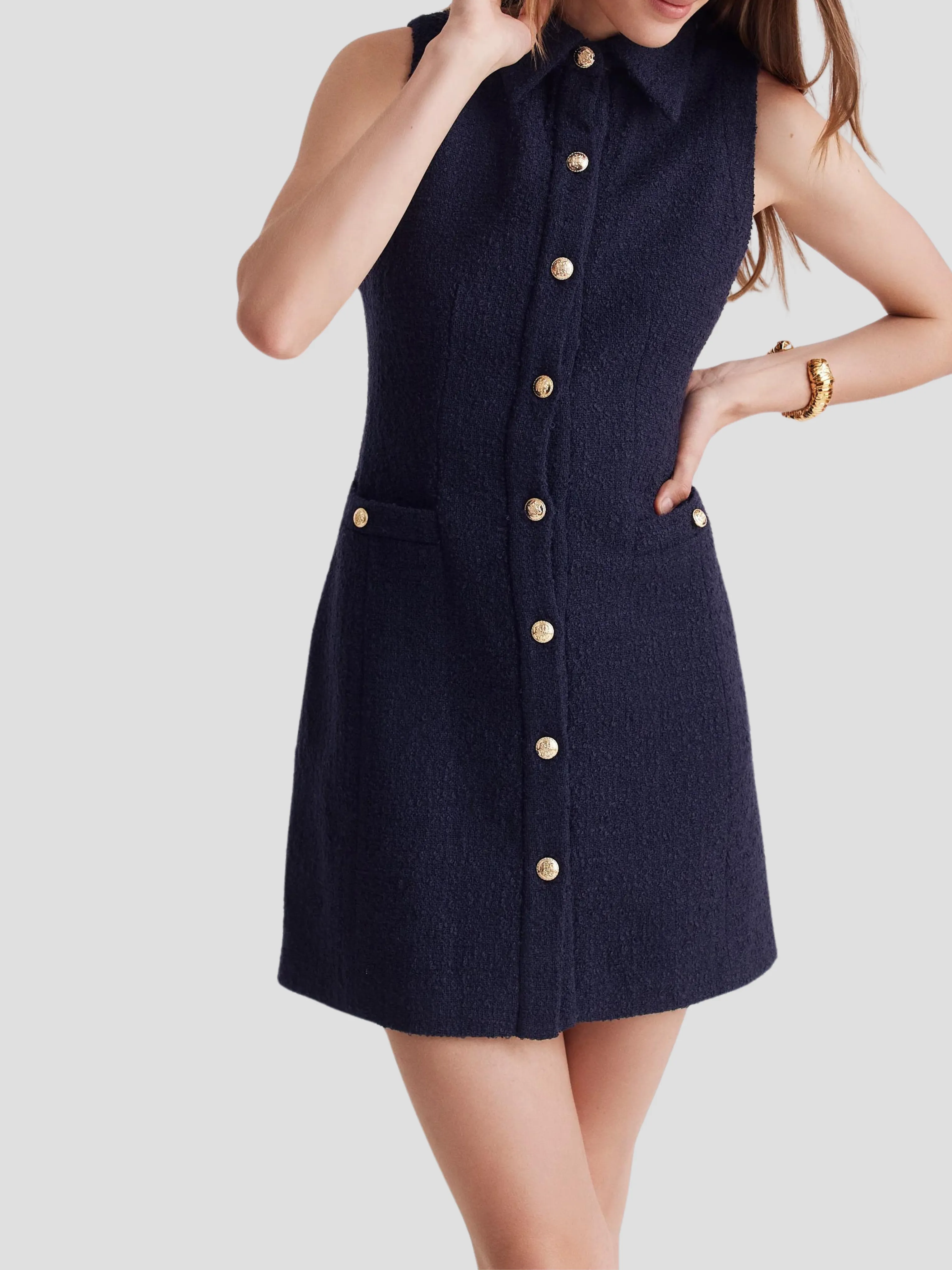 Sophia Sleeveless Mini Shirt Dress