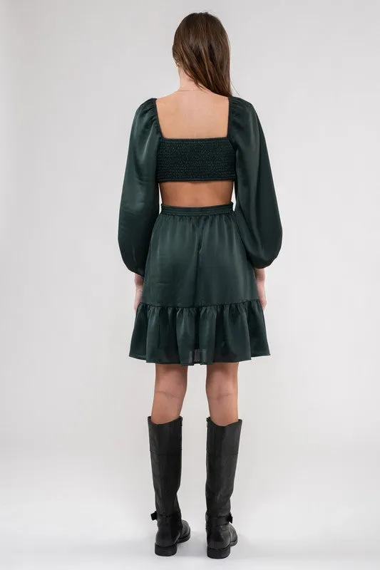 Square Neck Cut Out Mini Dress