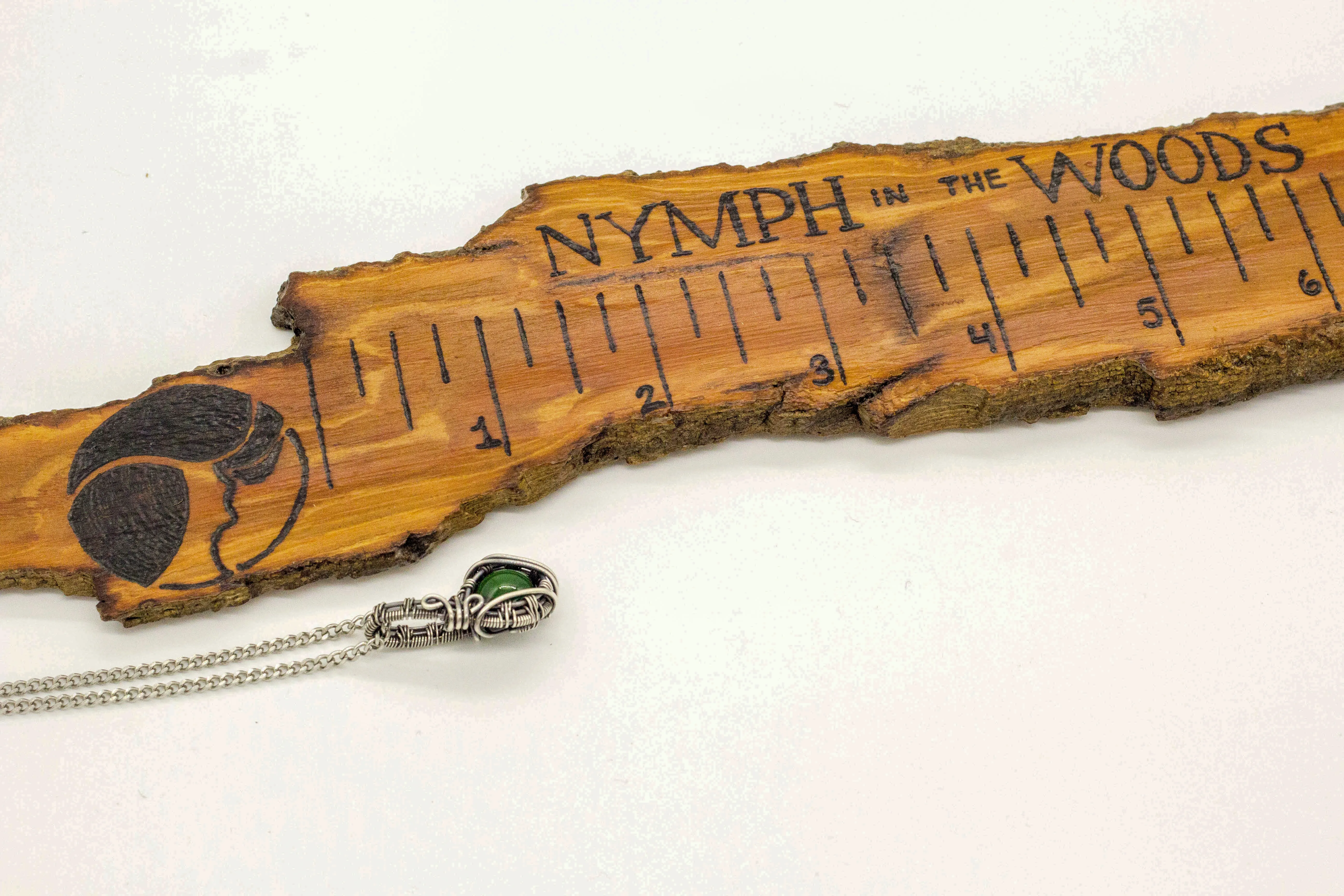 Sterling Silver Mini Pendant with Dark Green Accent