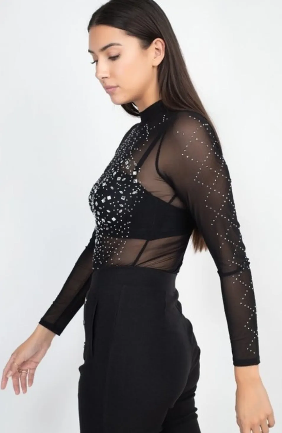 Stone Embellishment Bodysuit