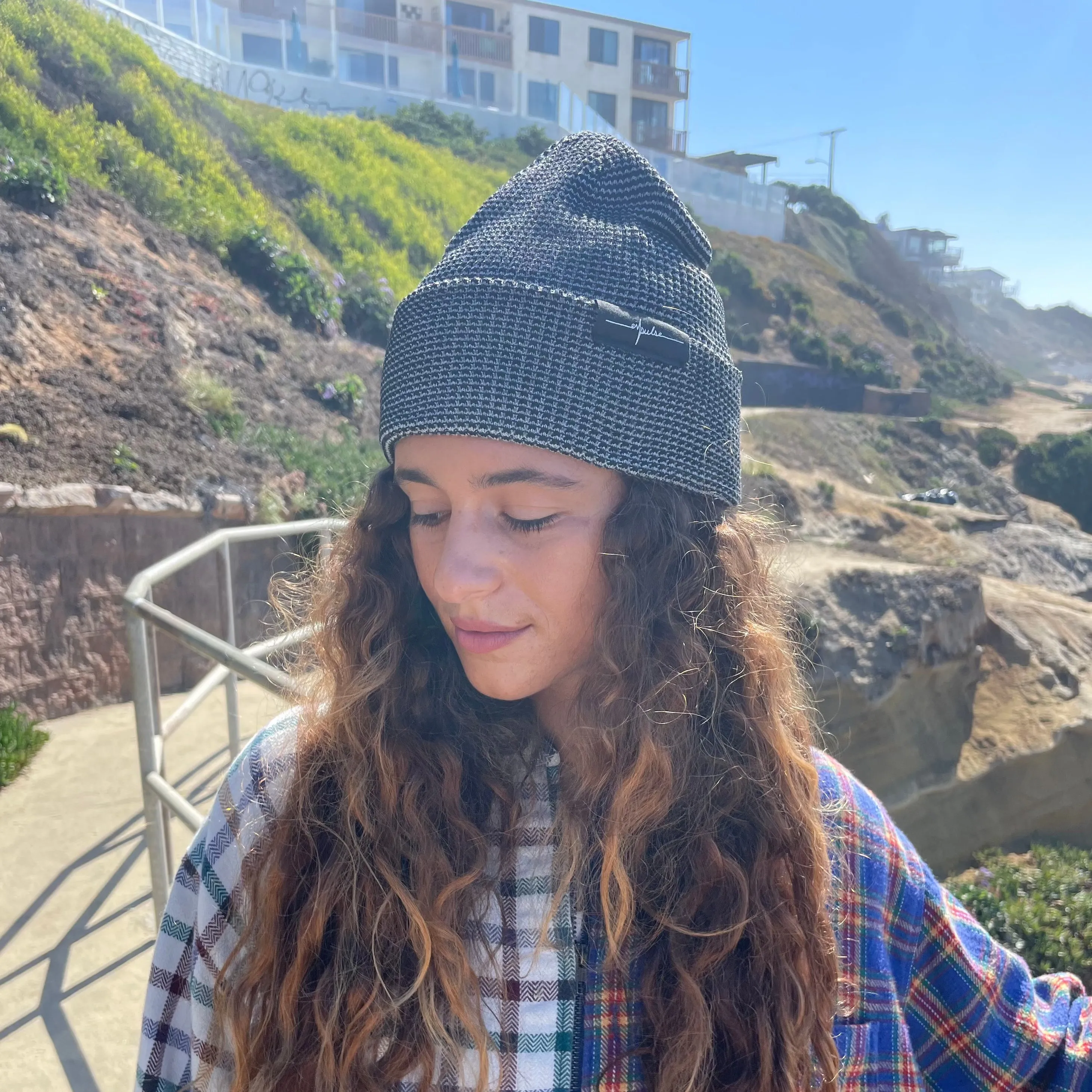 Striped Waffle Beanie