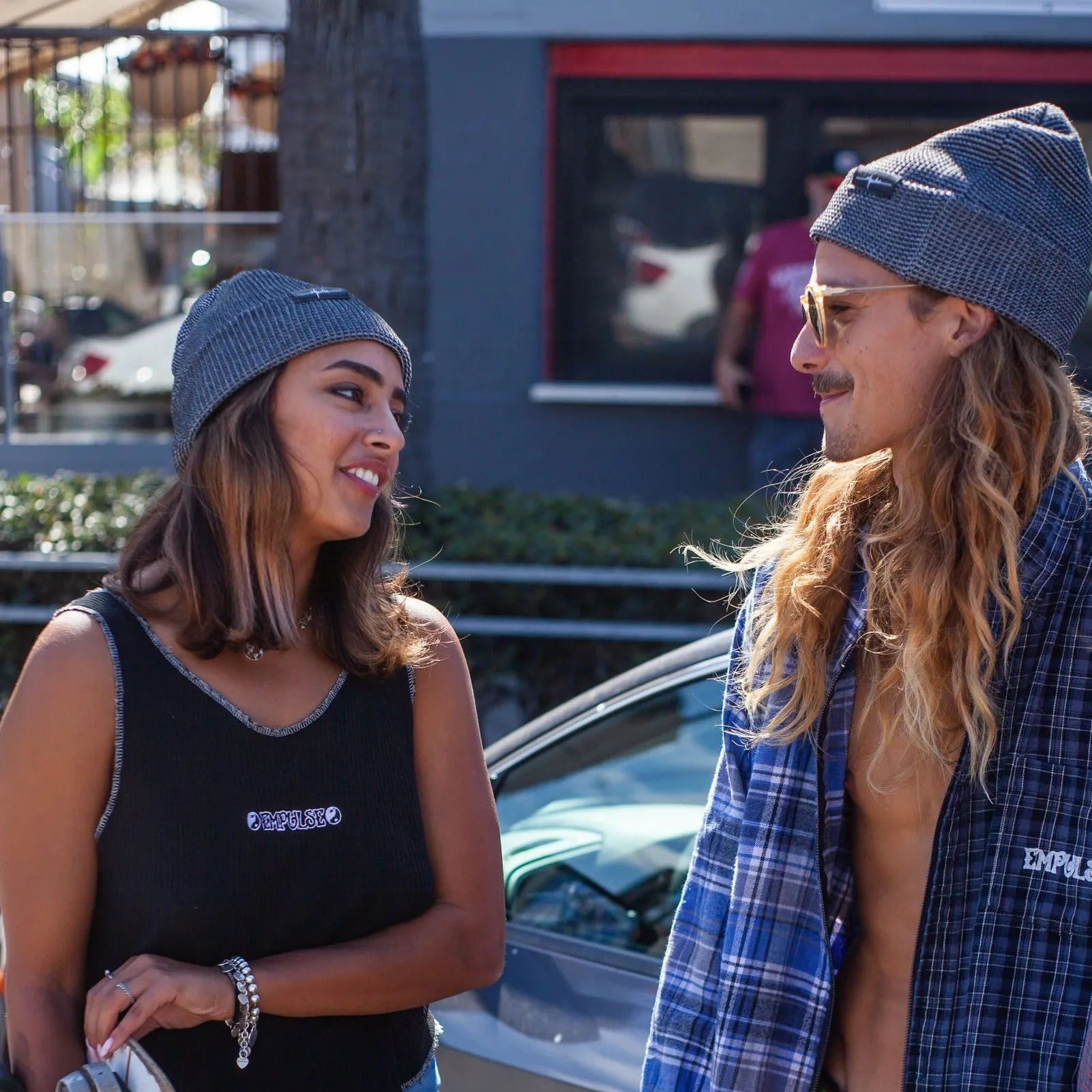 Striped Waffle Beanie