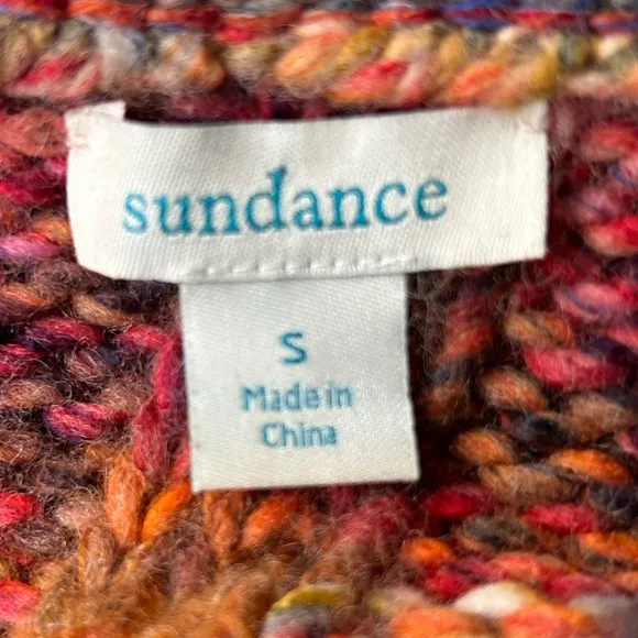 Sundance Pinebrook Long Cardigan Wool Blend Southwest Chunky knit Cozy Size S