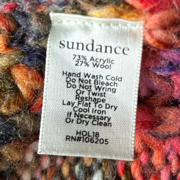 Sundance Pinebrook Long Cardigan Wool Blend Southwest Chunky knit Cozy Size S