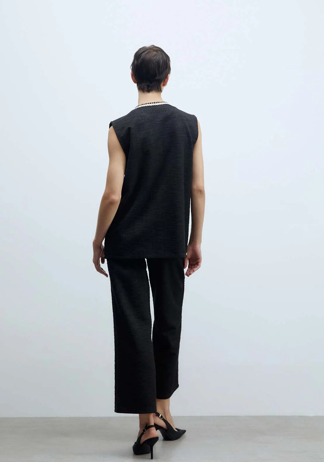 Textured Trousers - Black