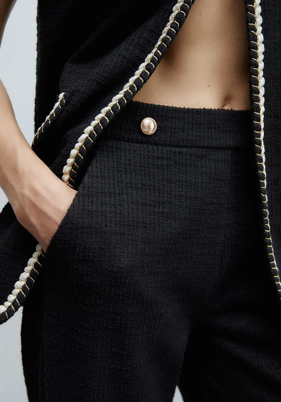Textured Trousers - Black