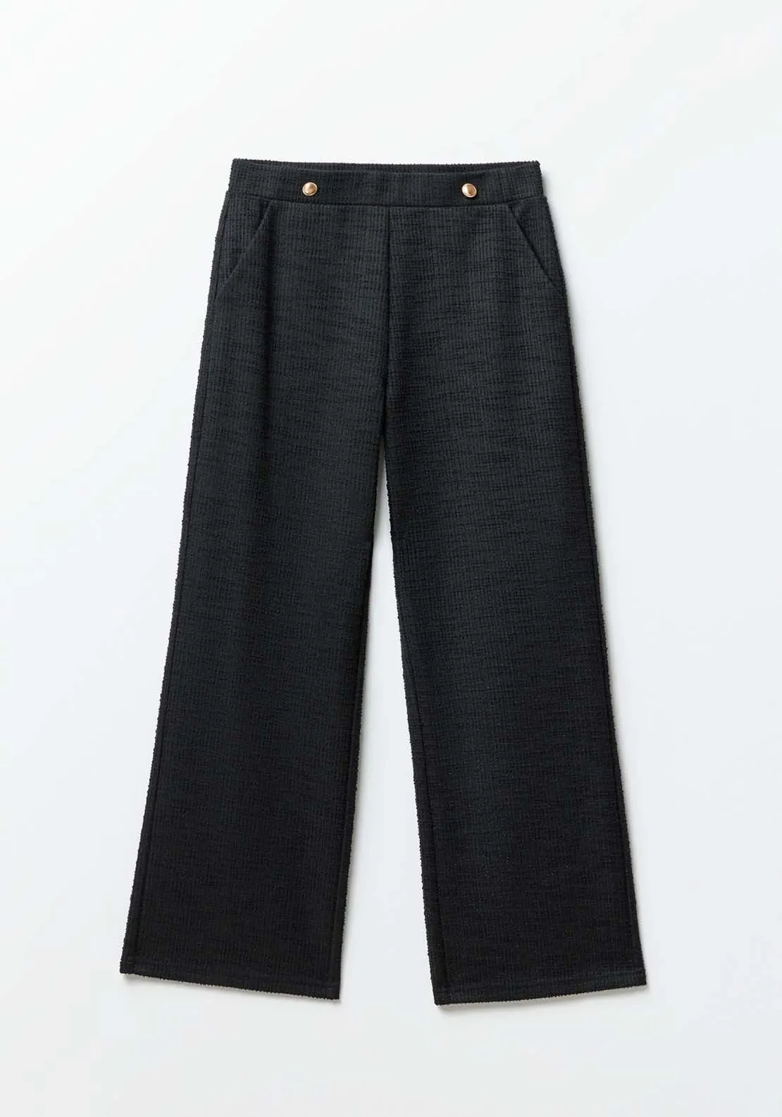 Textured Trousers - Black