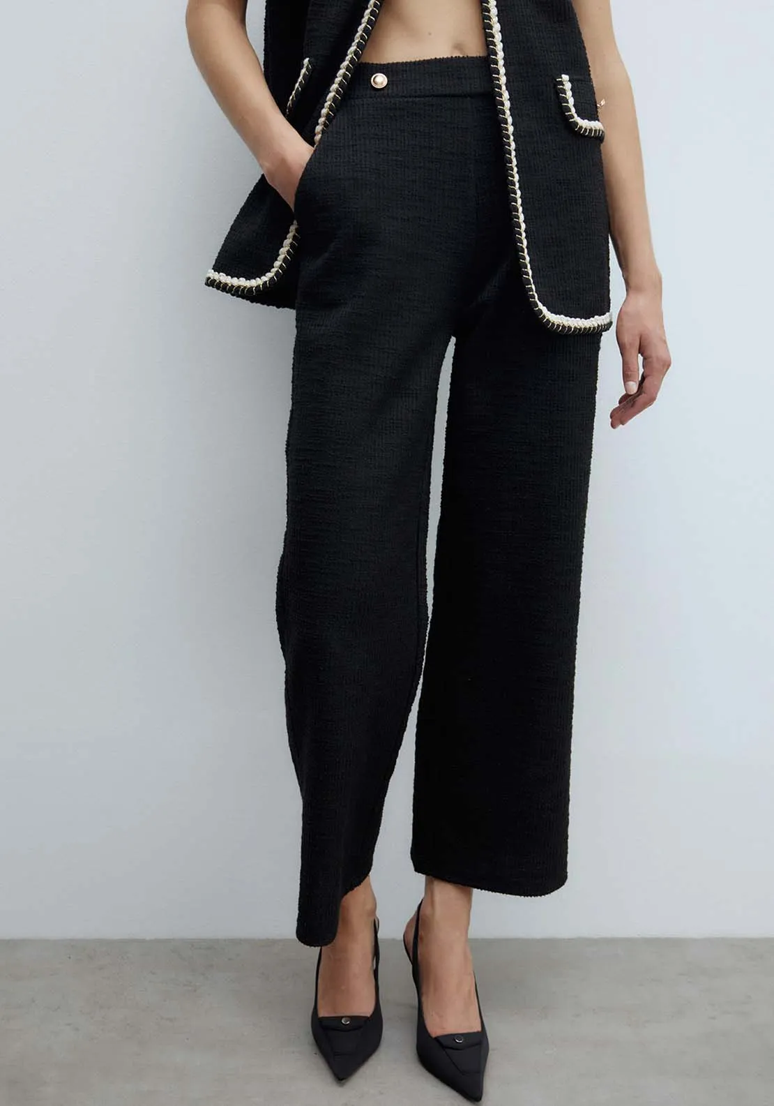 Textured Trousers - Black