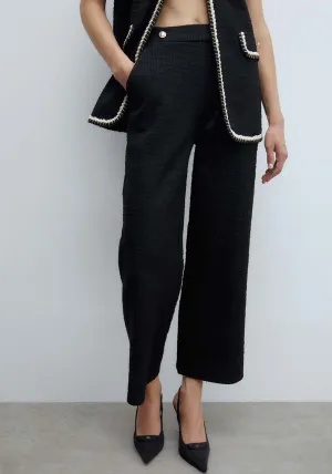 Textured Trousers - Black