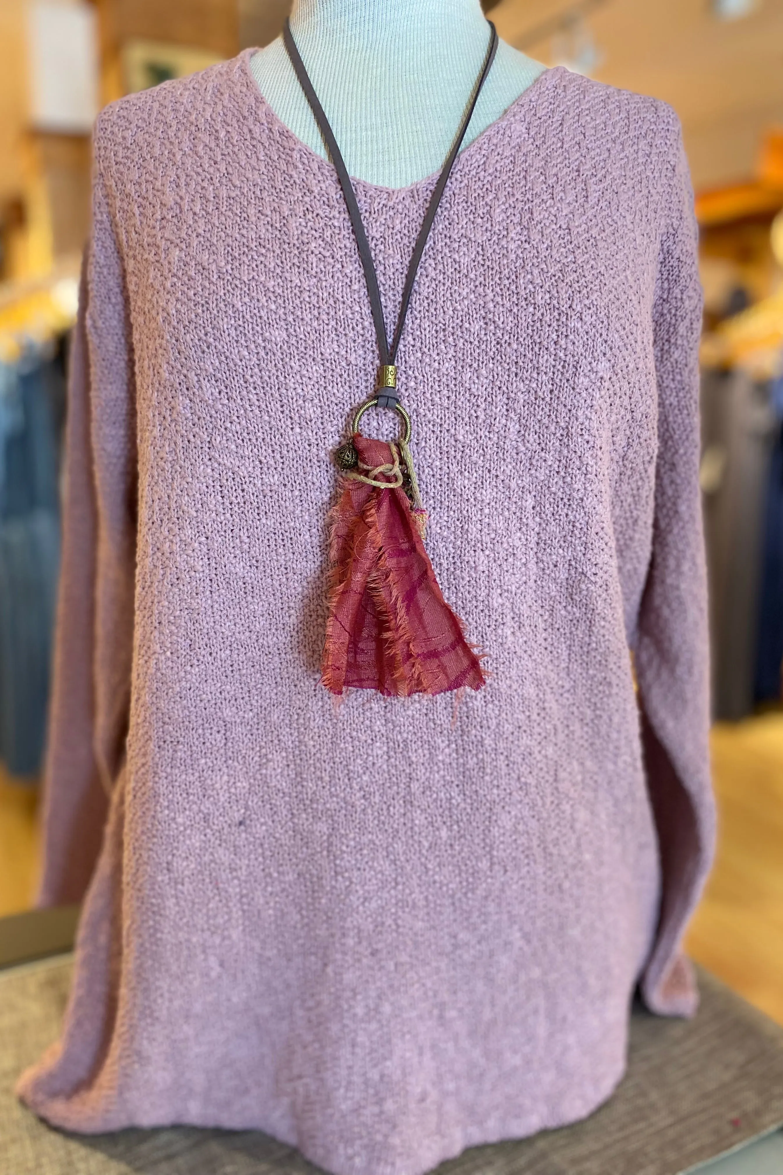 The Ultimate Cotton Sweater - Seed Stitch V Neck