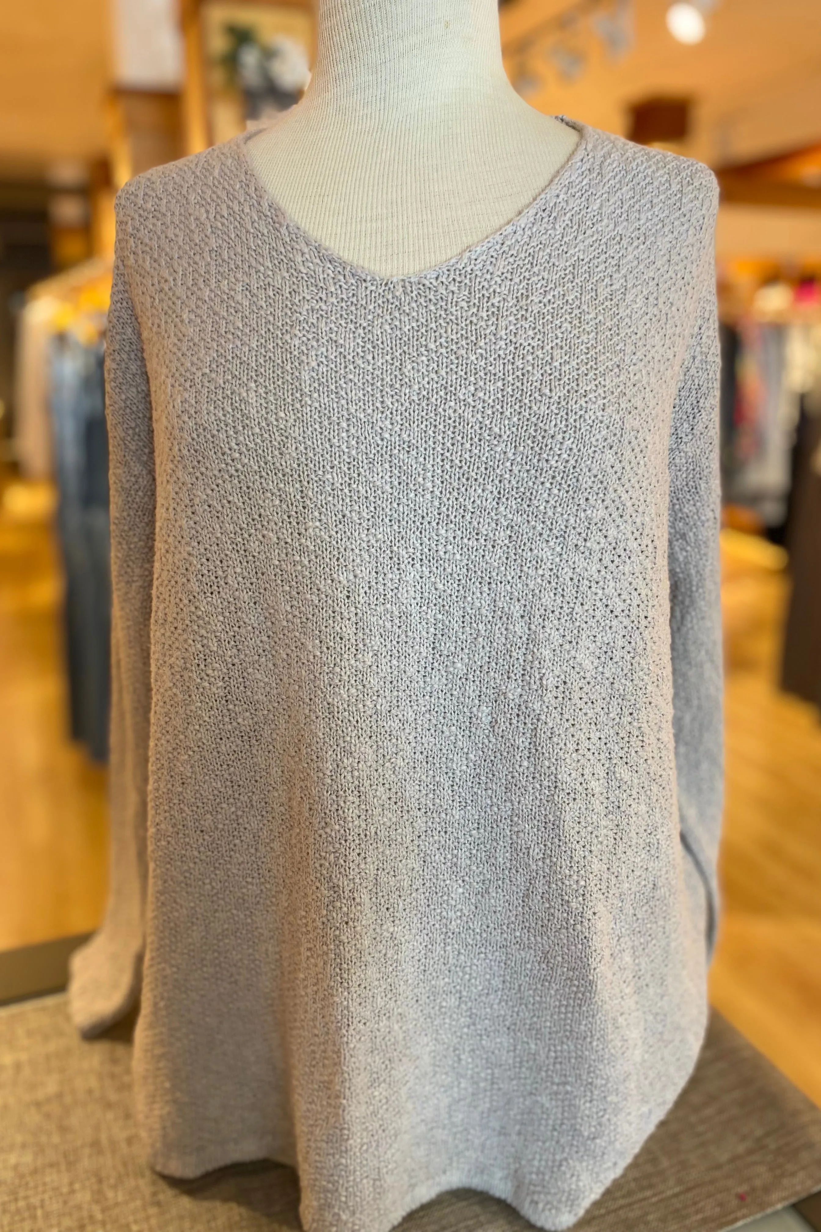 The Ultimate Cotton Sweater - Seed Stitch V Neck