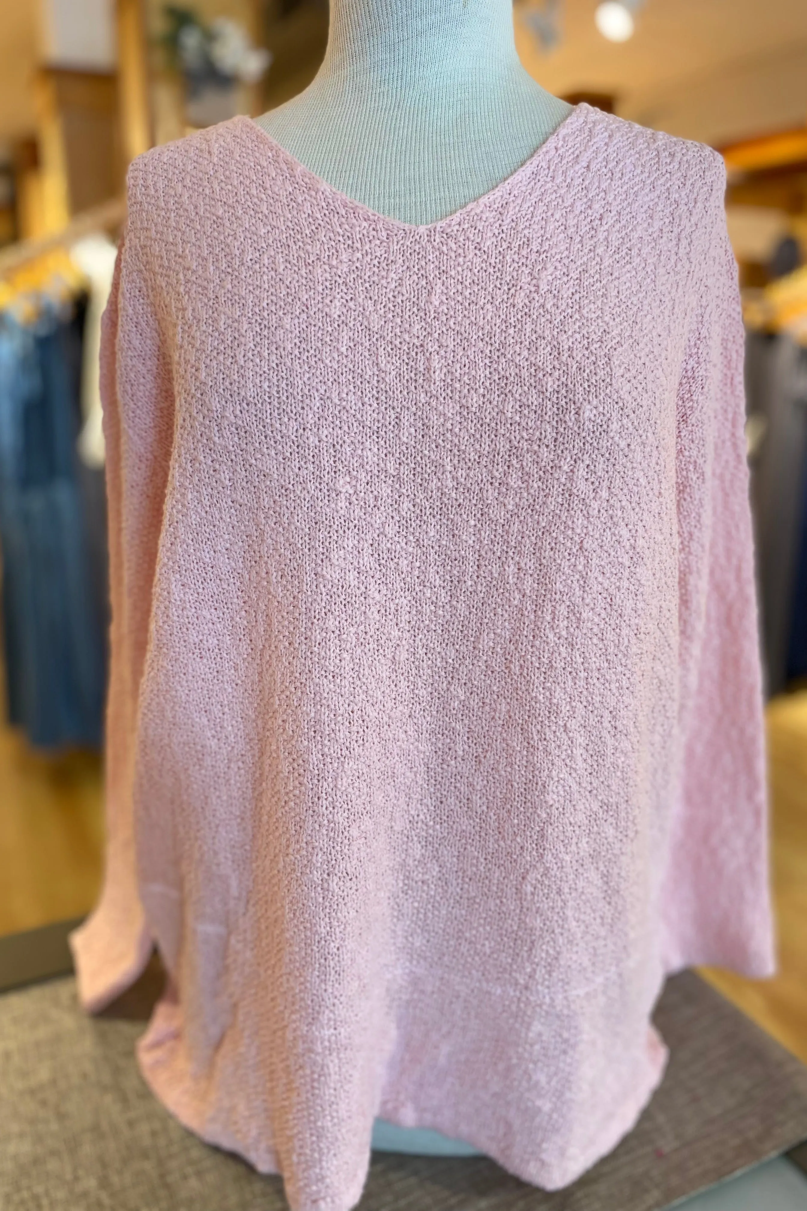 The Ultimate Cotton Sweater - Seed Stitch V Neck